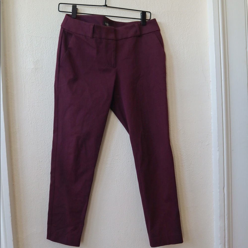 Loft eggplant/dark plum/purple slim cut dress pants